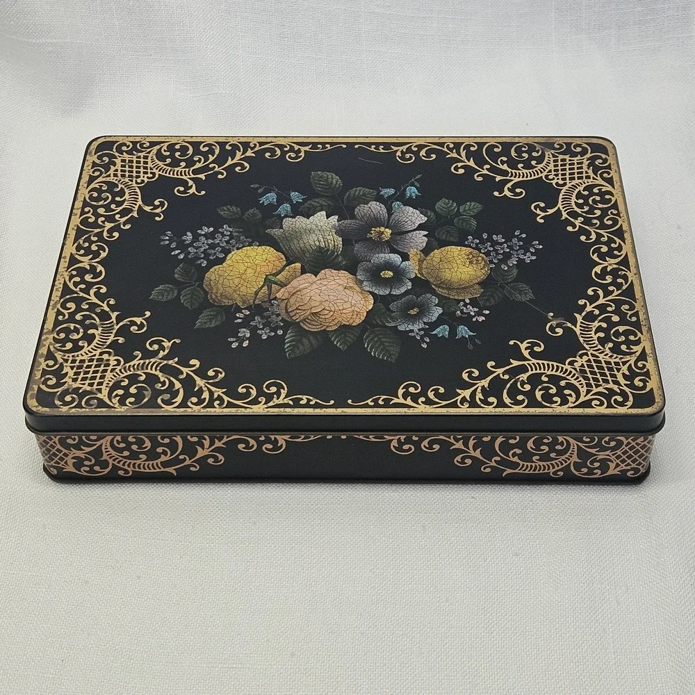 VTG Collectible Tin Box Confections Candy Barringer Wallis and Manners Flowers‎